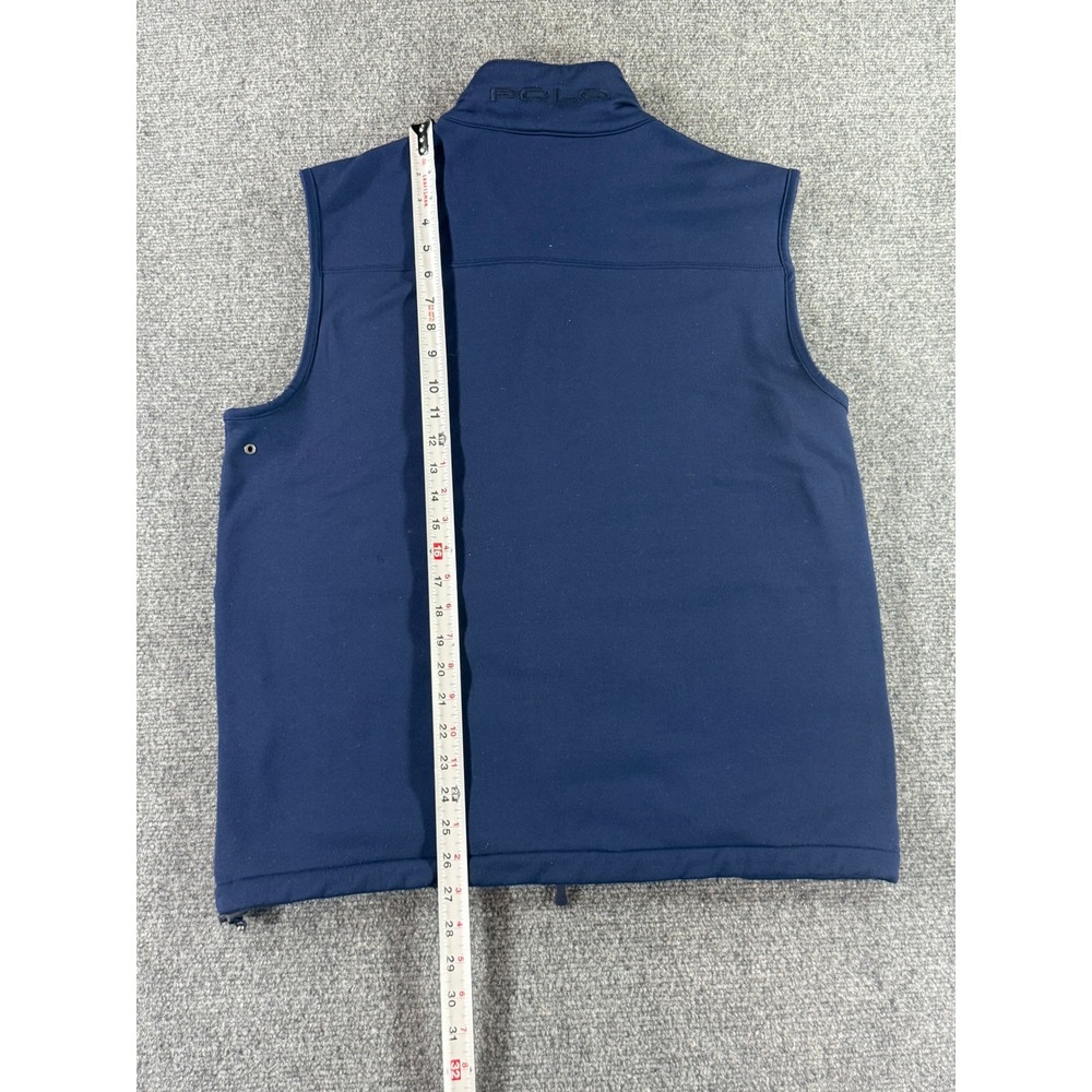 Polo Golf Ralph Lauren Mens Navy Blue Full Zip Softshell Vest Champion Hills M - Picture 6 of 7